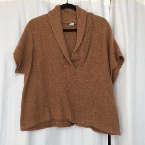 J Crew Camel/burnt Orange V-Neck Sweater